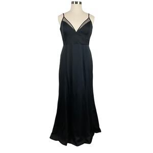 AQUA Backless Sleeveless Long A-Line Evening Gown Black Size 16 Formal Dress